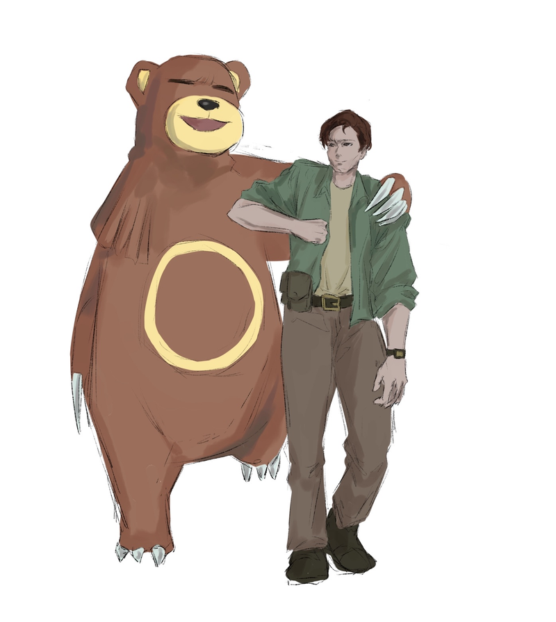 Dean & Ursaring - Art By Mossimoomoo